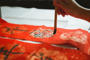 Writing_Spring_Festival_Couplets_Yunnan_China 