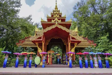 Southeast Asian architecture in Xishuangbanna, blending Chinese and tropical cultures.